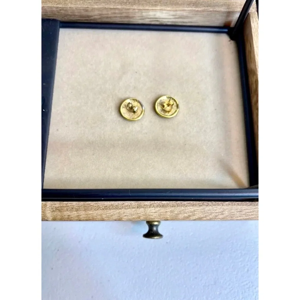 Retro‎ Black and Gold Stud Earrings